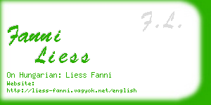 fanni liess business card